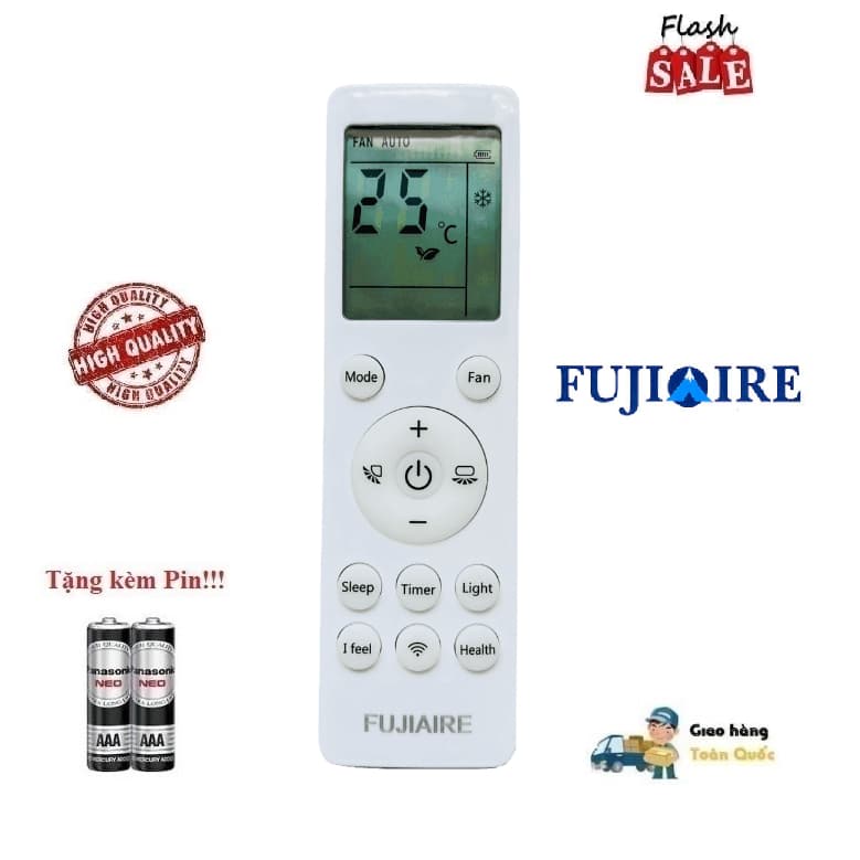 Remote Điều khiển thay thế tương thích cho điều hòa Fujiaire-3 LOẠI 1 2 chiều Inverter FW FT AI FJW Hàng mới Tặng Pin