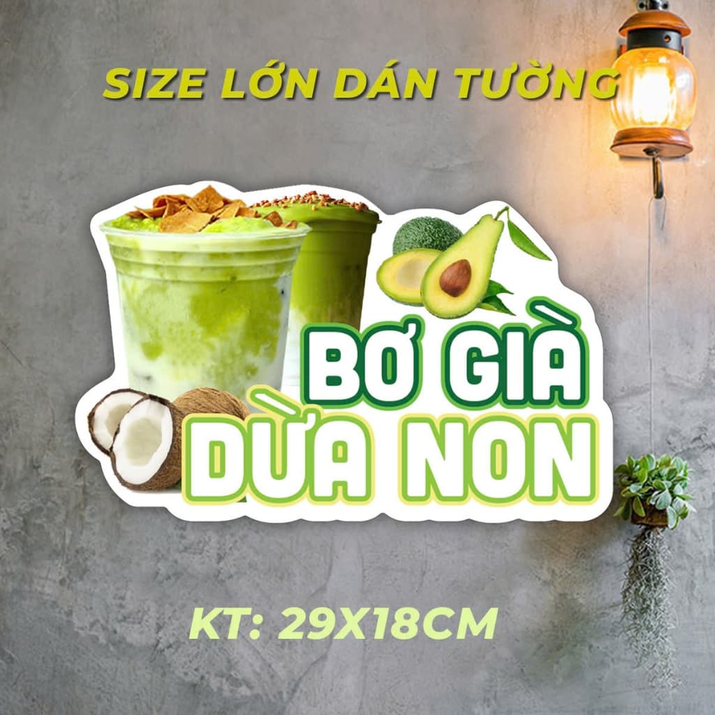 Tranh decal dán tường decal size lớn decor trang trí quán trà sữa quán cafe cực xinh