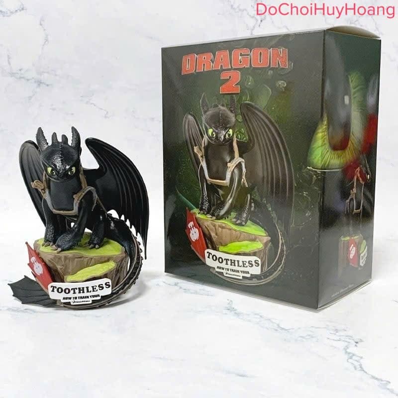 Mô hình tượng rồng Toothless răng sún bí kíp luyện rồng