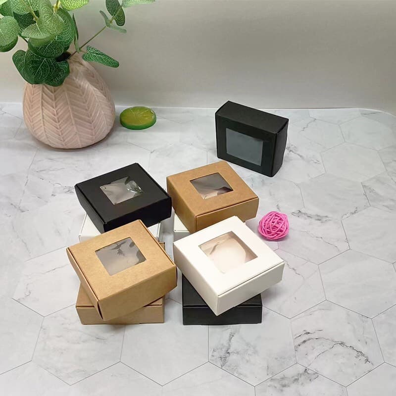 COMBO 10 Hộp giấy cứng kraft tháo lắp có lớp nhựa trong sang trọng độc đáo