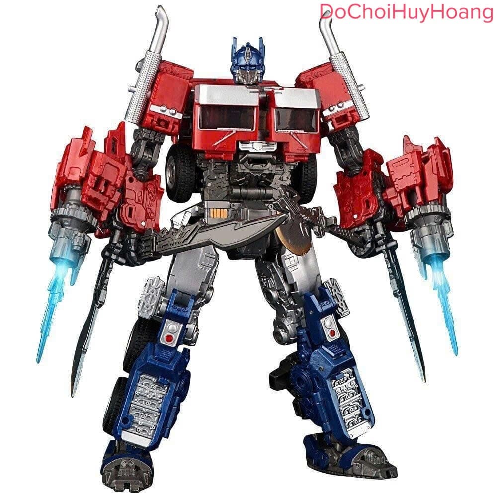 Mô hình robot Optimus biến đổi thành xe container 20cm Jk07 xanh