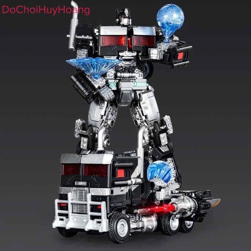 Mô hình robot Optimus biến đổi thành xe container 20cm JK07 đen