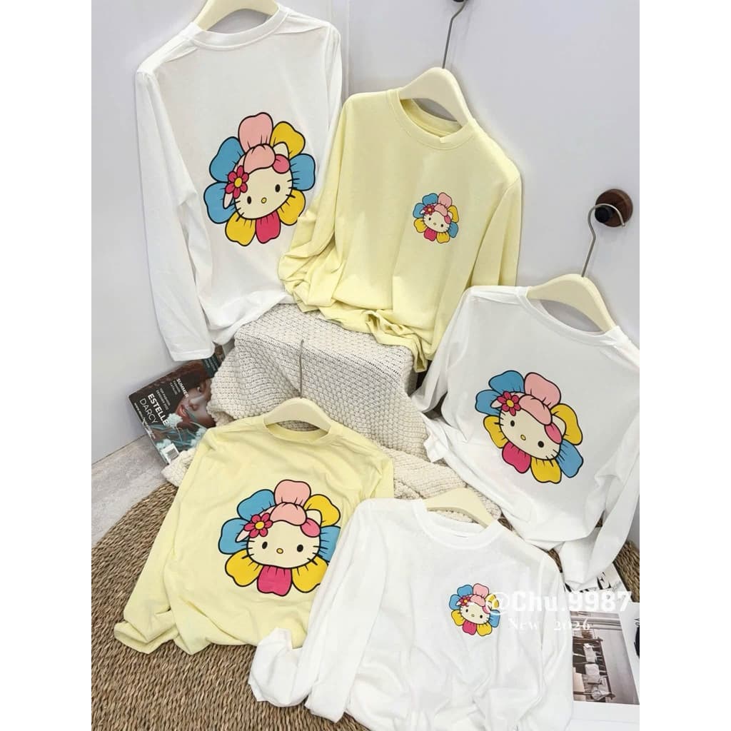 Áo Thun Nữ, Áo Thun Cotton Giấy Hình Bông Hoa
