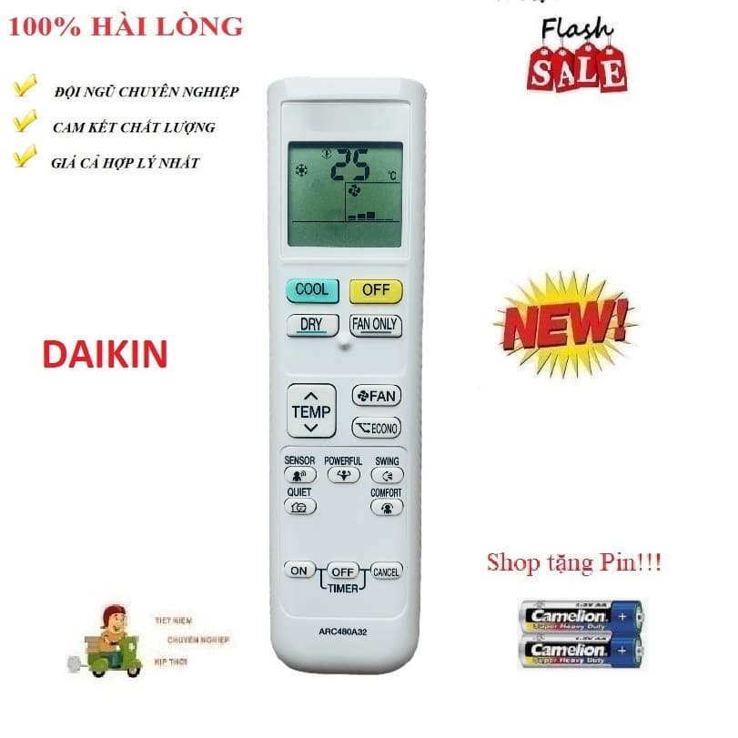 [HÀNG CHẤT LƯỢNG CAO] Remote Điều khiển thay thế tương thích cho điều hòa Dai_kin mới 100%- Bao sống, bao test Tặng Pin