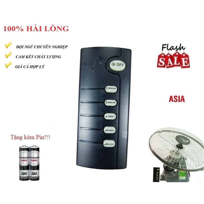 Remote Điều khiển thay thế tương thích cho quạt Asia- Hàng mới tặng kèm Pin