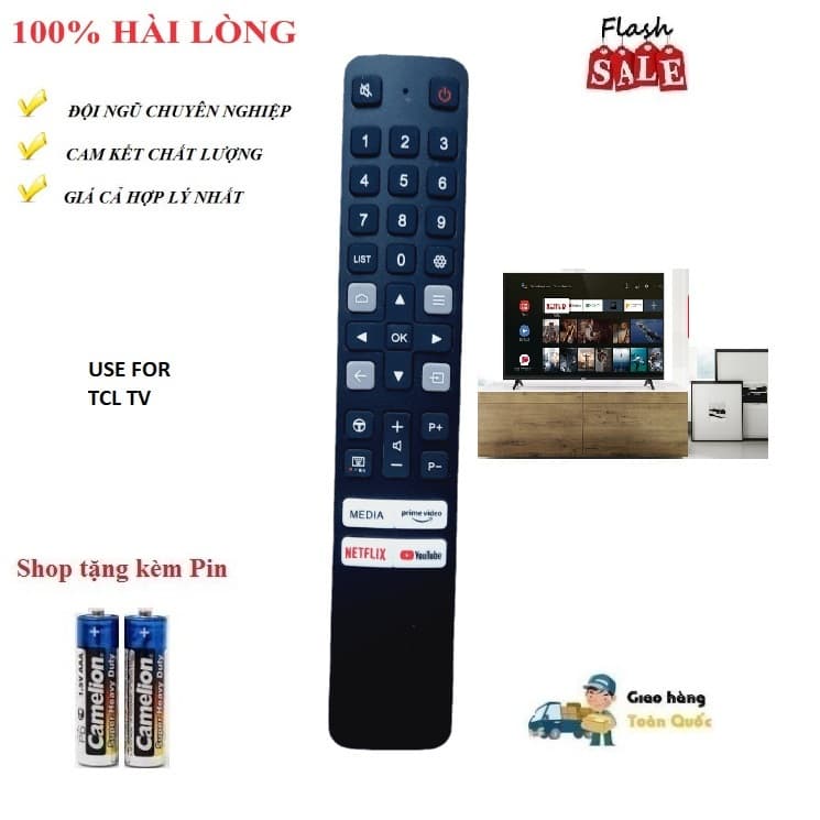 Remote Điều khiển tivi TCL CƠ THƯỜNG Tặng pin các dòng TCL CRT LCD LED Smart TV_7