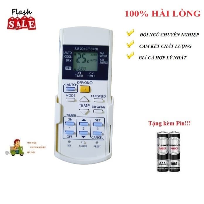 Remote Điều khiển thay thế tương thích cho điều hòa Pa_na_so_nic 1 & 2 chiều Inverter- HÀNG mới FULLBOX Tặng kèm Pin