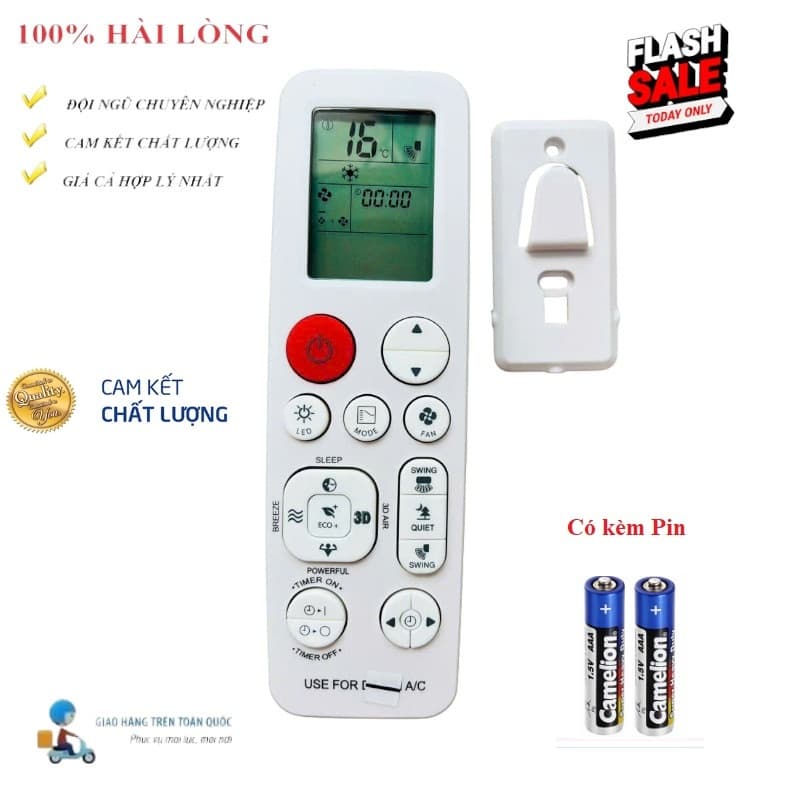 Remote Điều khiển điều hòa Dai_kin LED 3D AIR- Hàng XỊN CHẤT LƯỢNG mới Fulbox Tặng Pin+ĐẾ TREO TƯỜNG